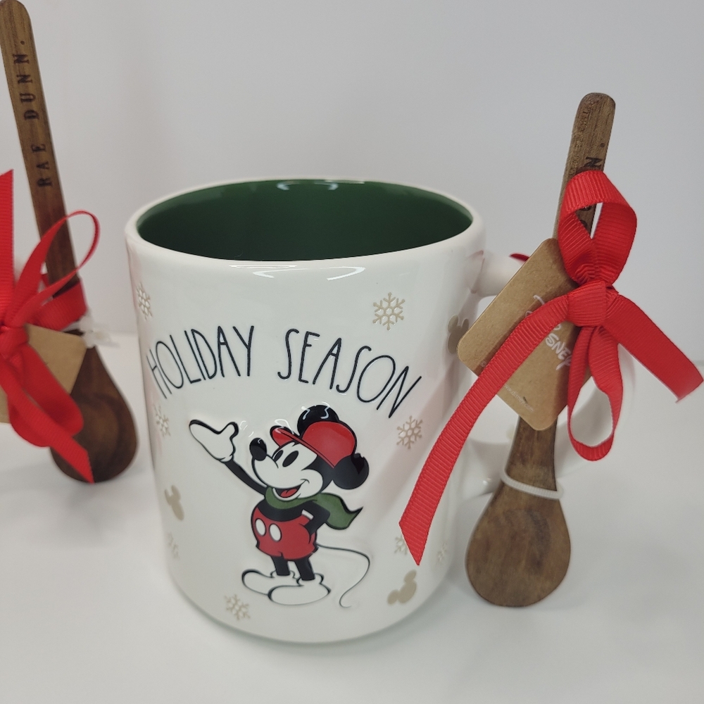 Rae Dunn Holiday Mug Set Mickey Minnie Christmas